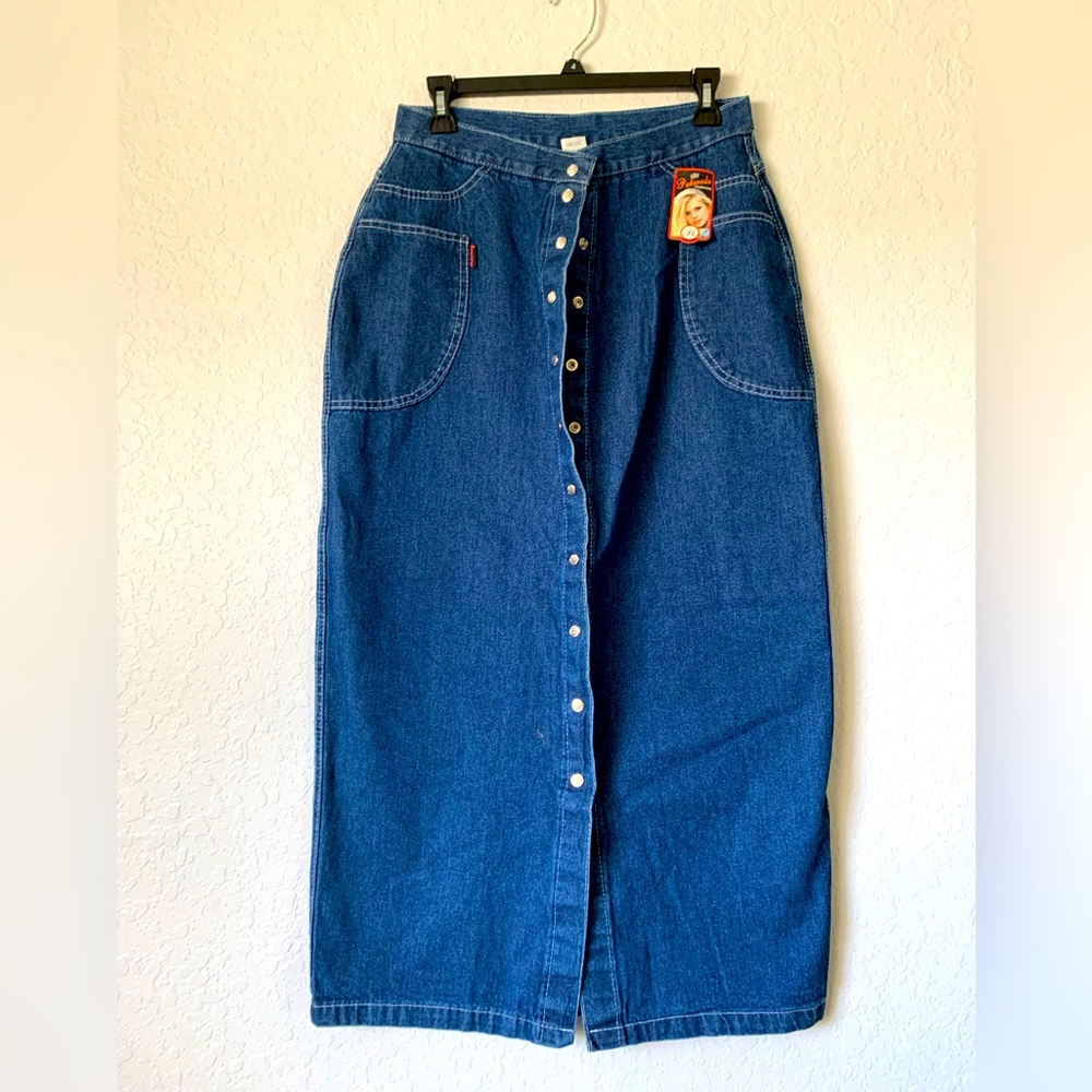 Waist Women's Denim Long ...skirt jeans from Brasil size medium our 42